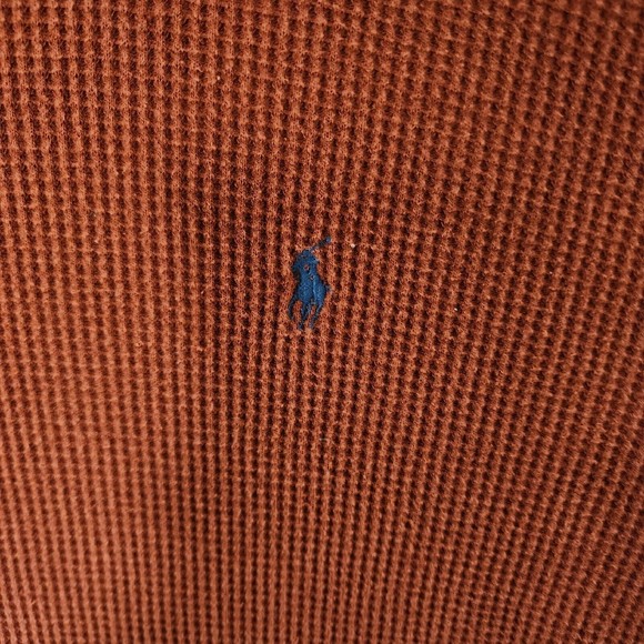 Polo Ralph Lauren Shirt Mens Small Burgundy Vintage Thermal Long Sleeve - Picture 4 of 16